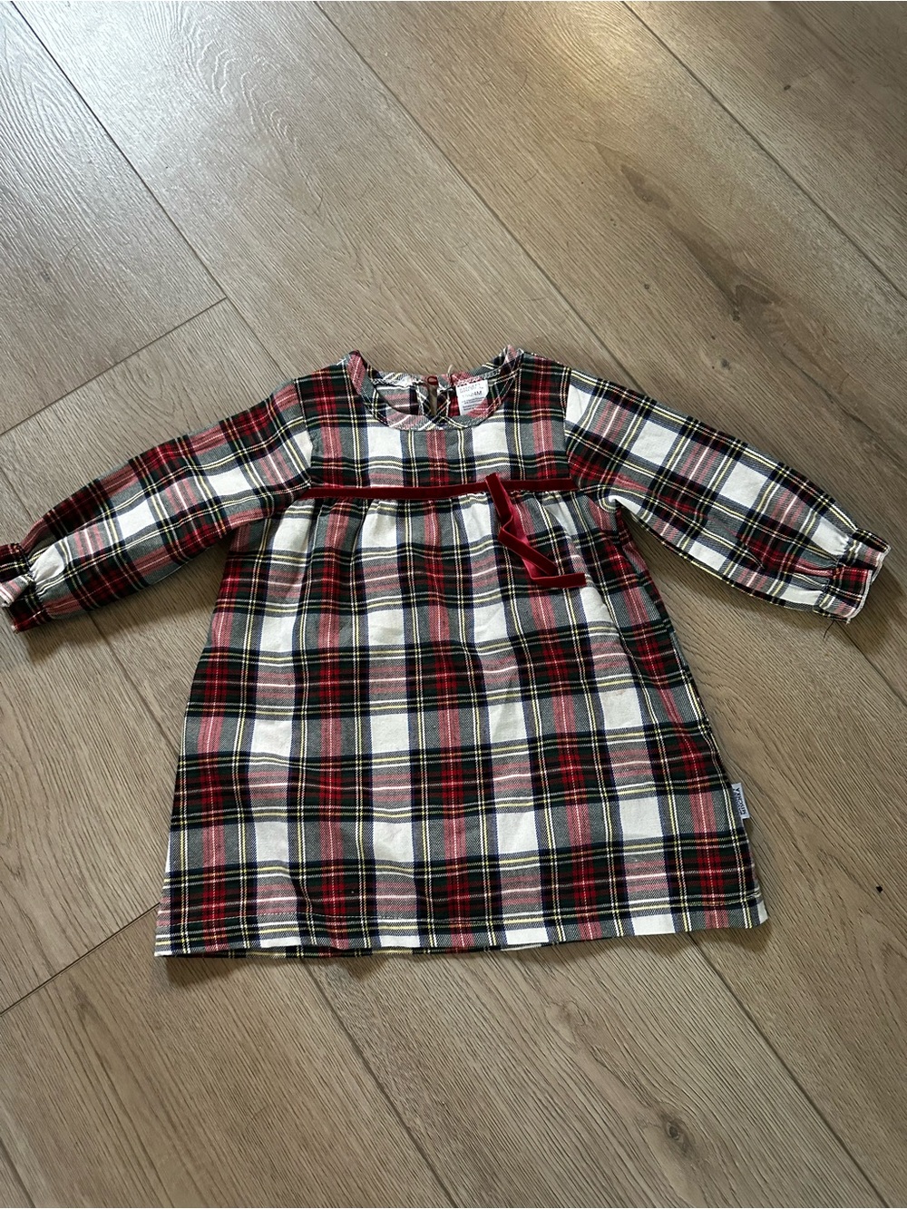 Badgley Mischka Red Green Plaid Dress 18-24M